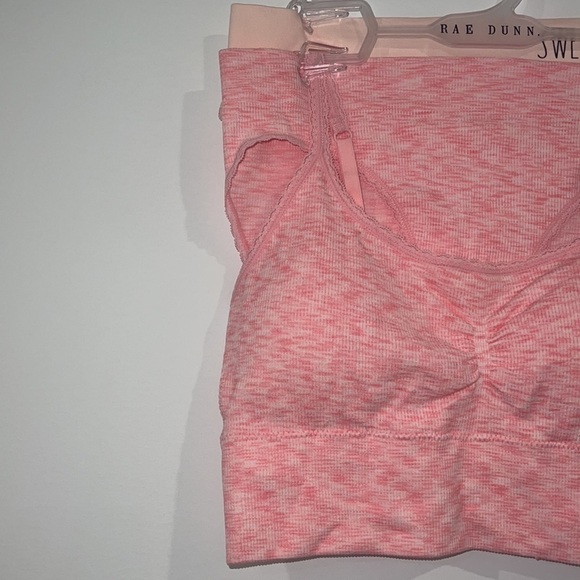 RAE Dunn Pink 3 Pieces Seamless Bralette And Panties Set Size  Large - Picture 5 of 13
